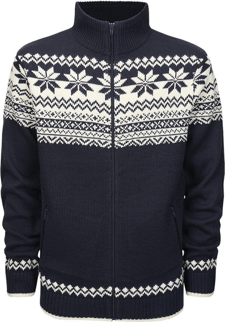 Brandit Norweger Jersey zip - Blanco Azul (S)