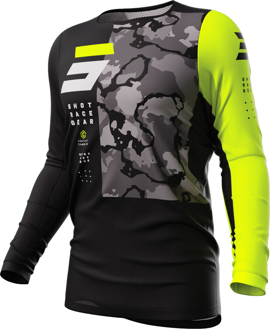 Shot Contact Camo 2.0 Maillot de Motocross - Negro Gris Amarillo