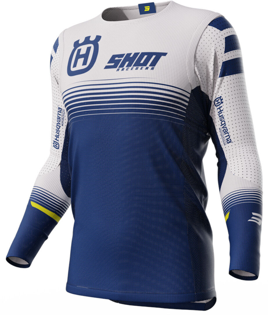 Shot Aerolite Husqvarna Limited Edition Maillot de Motocross - Blanco Azul (XS)
