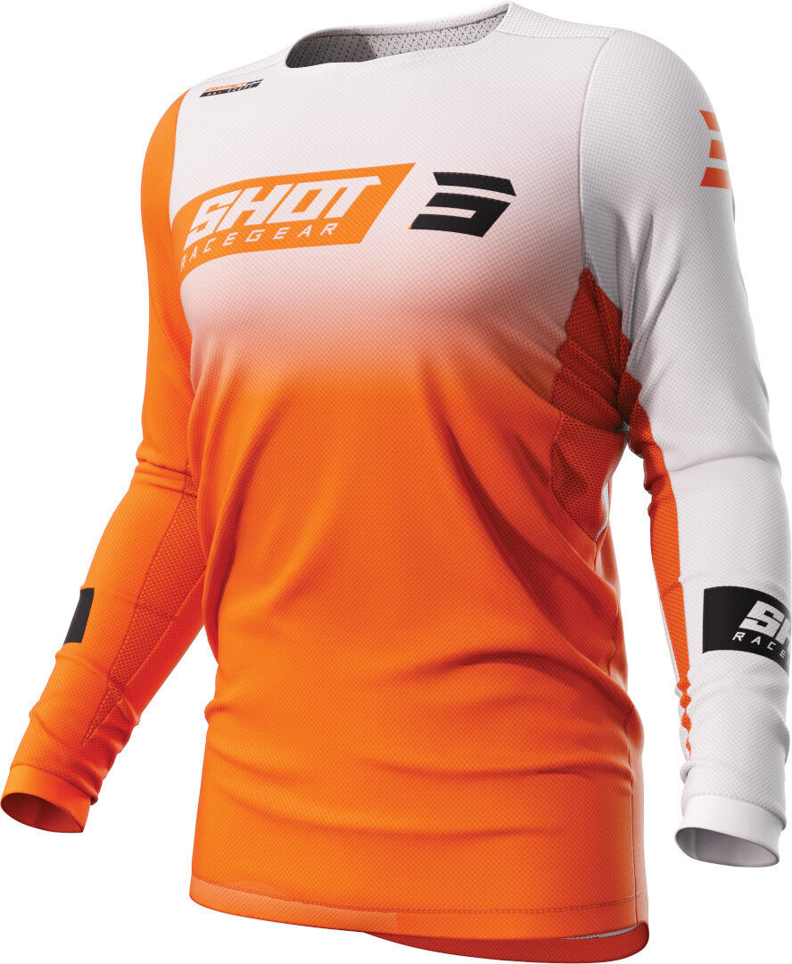 Shot Contact Scope Maillot de Motocross - Blanco Naranja (2XL)