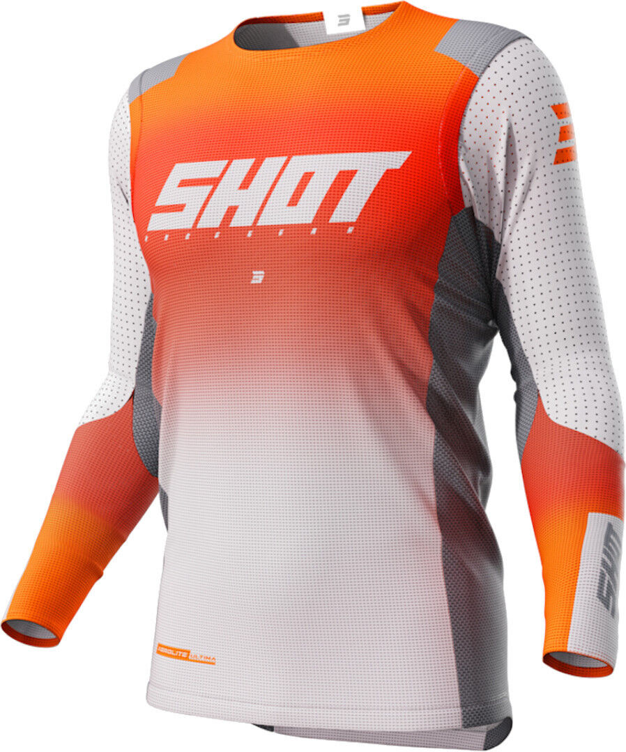 Shot Aerolite Ultima Maillot de Motocross - Blanco Naranja (XL)