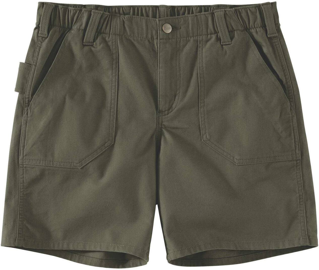 Carhartt Rugged Flex Relaxed Fit Canvas Work Pantalones cortos para damas - Verde (M 32)