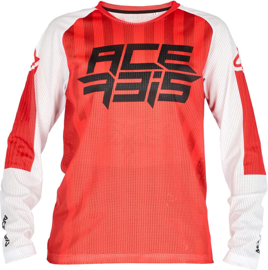 Acerbis MX J-Windy 5 Maillot de motocross para niños - Blanco Rojo (L)