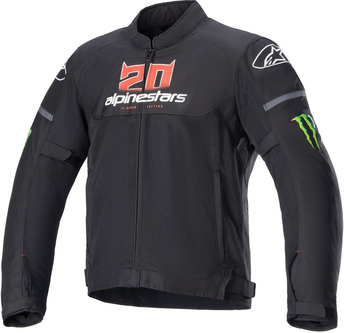 Alpinestars T-SPS Air Monster Chaqueta textil de motocicleta - Negro Blanco Rojo (3XL)