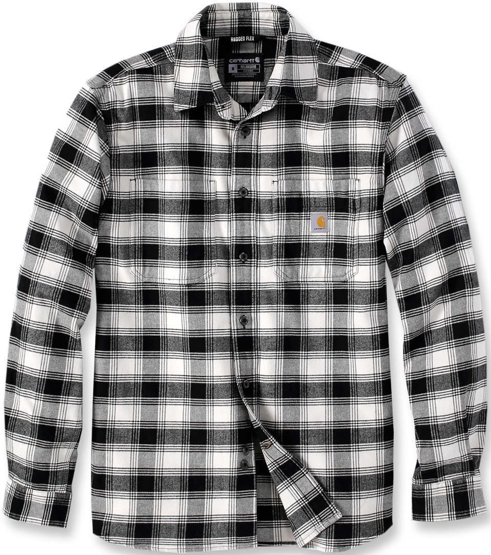 Carhartt Rugged Flex Flannel Plaid Camisa - Negro Beige (S)