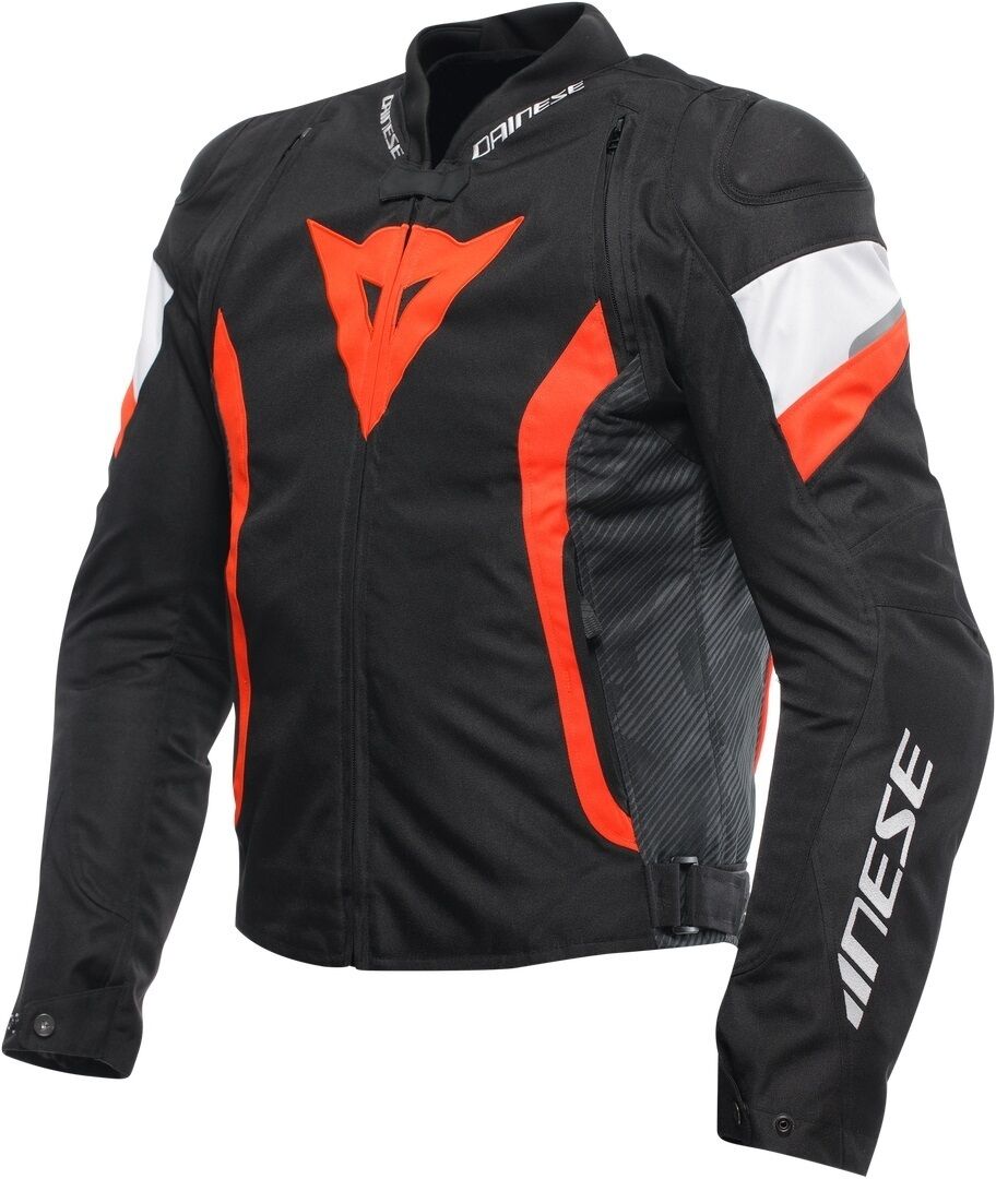 Dainese Avro 5 Chaqueta textil de motocicleta - Negro Blanco Rojo (60)