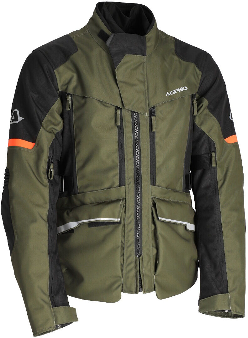 Acerbis X-Rover chaqueta textil impermeable para motocicletas - Verde Naranja (L)