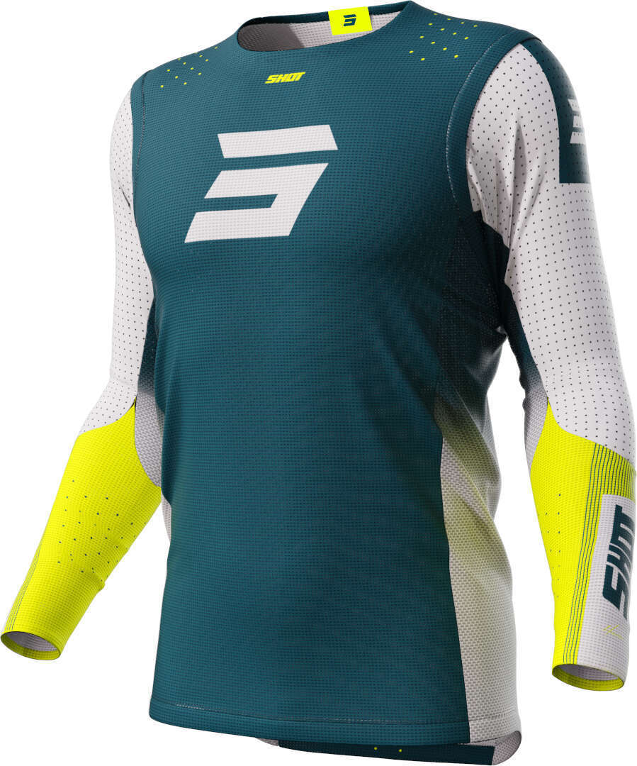 Shot Aerolite Honor Maillot de motocross - Blanco Azul Amarillo (L)