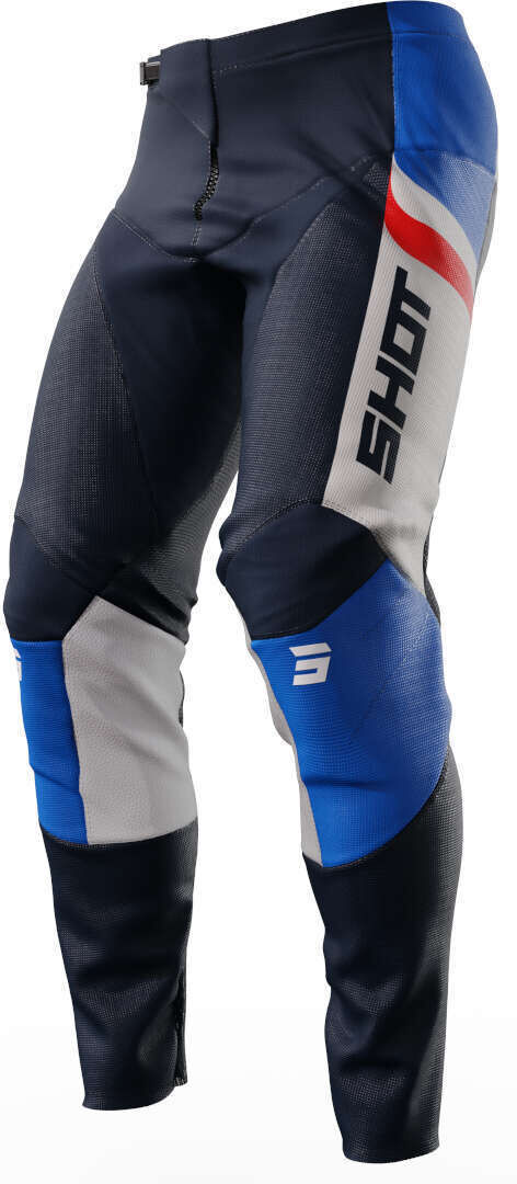 Shot Contact Legend Pantalones de motocross - Negro Blanco Rojo Azul (38)