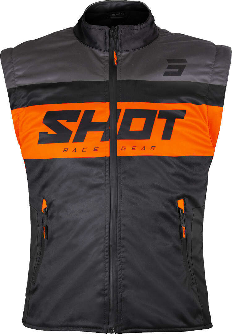 Shot Bodywarmer Lite Chaleco de motocross - Negro Naranja (XL)