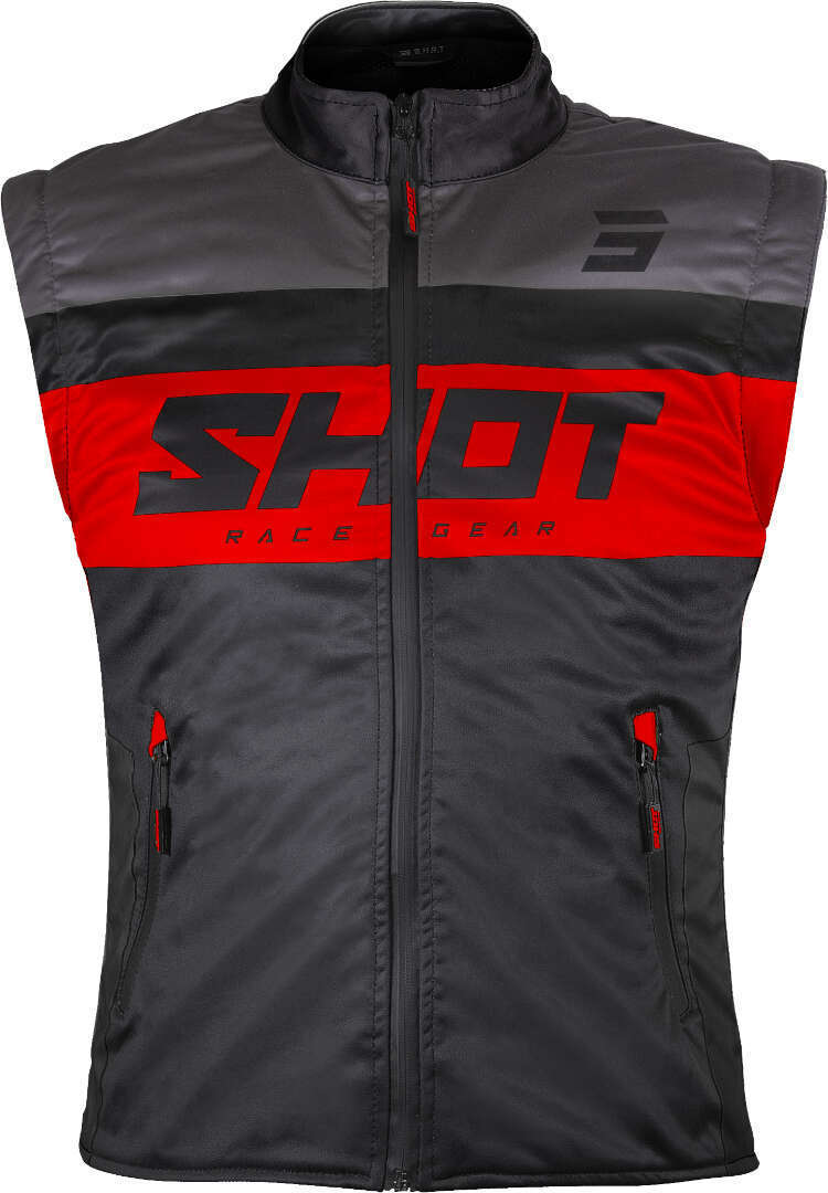 Shot Bodywarmer Lite Chaleco de motocross - Negro Rojo (XL)