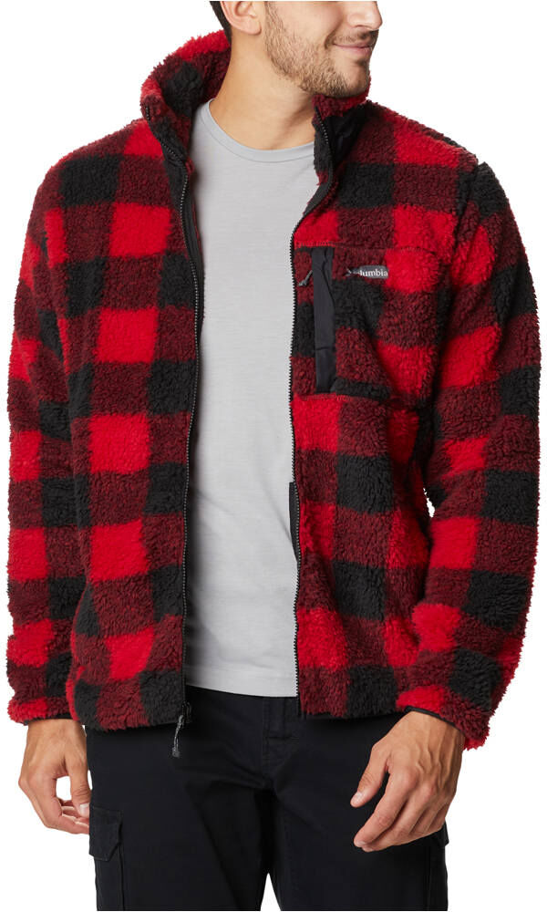 Columbia winter pass print fleece full zip forro polar hombre Rojo (S)