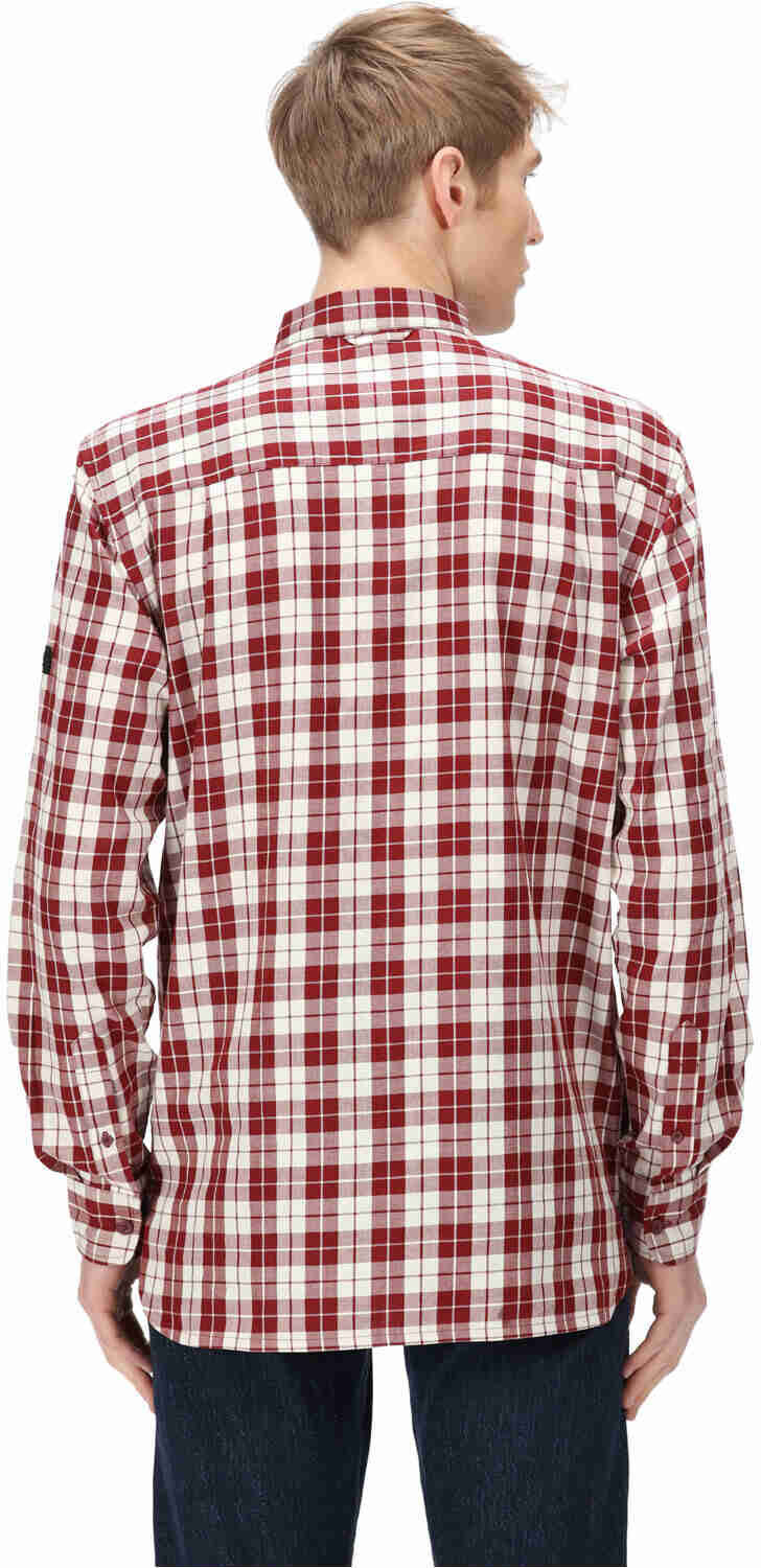 Regatta lance camisa montaña manga larga hombre Rojo (M)