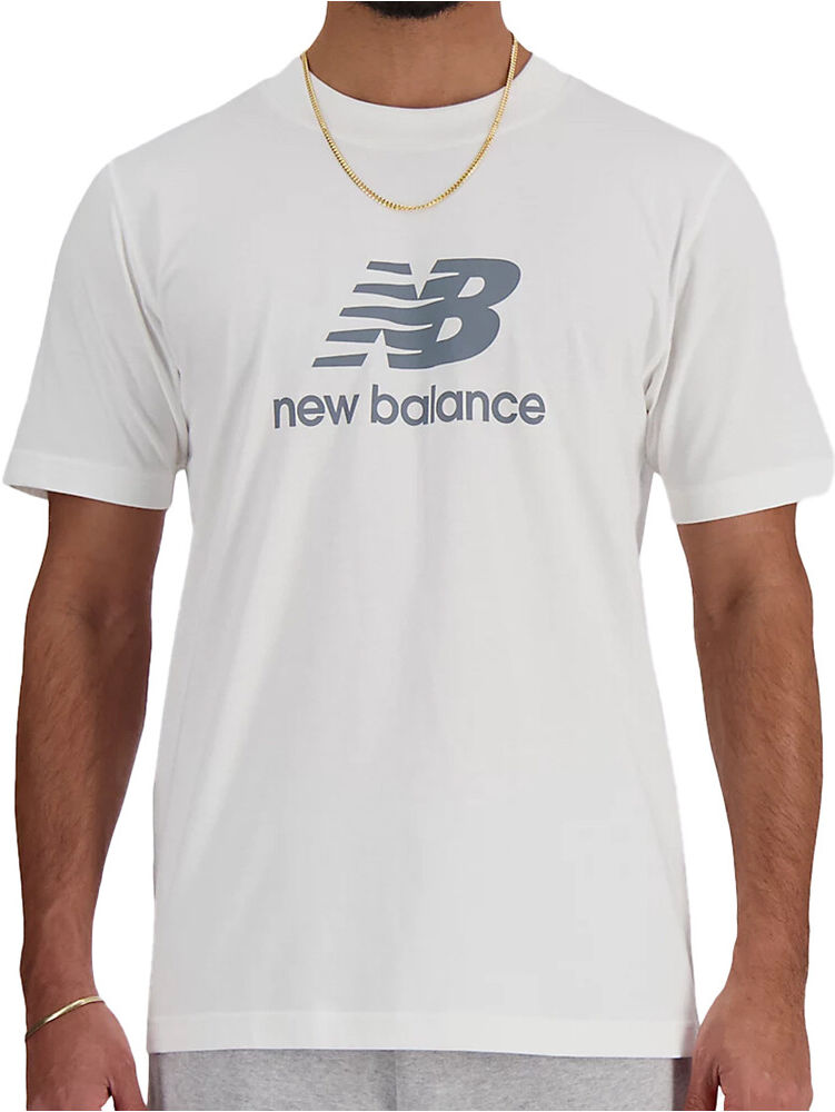 New Balance stacked logo camiseta manga corta hombre Blanco (L)