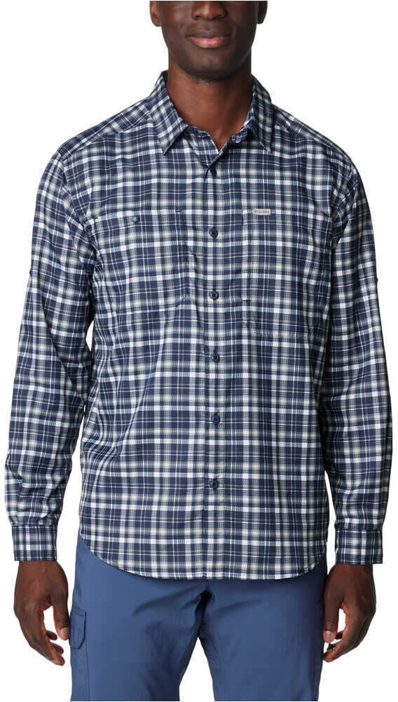 Columbia silver ridge utility lite camisa montaña manga larga hombre Marino