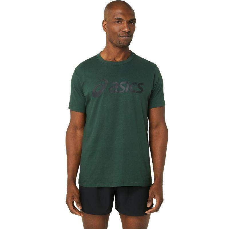 Camiseta Asics Big Logo Verde Bosque Negro -  -XXL