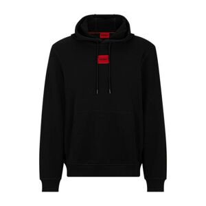 HUGO Cotton-terry hoodie with logo label
