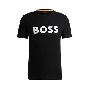 Boss Cotton-jersey T-shirt with rubber-print logo