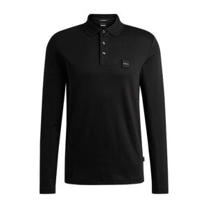 Boss Mercerised-cotton polo shirt with logo patch