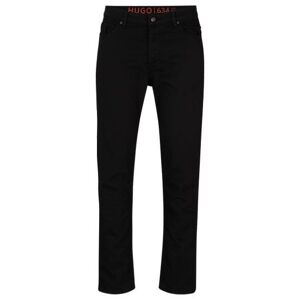 HUGO Tapered-fit jeans in black comfort-stretch denim