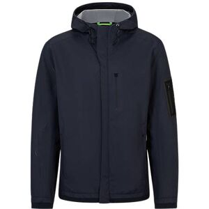 Water-repellent hooded jacket with debossed details