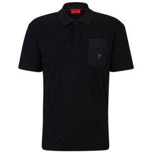 HUGO Interlock-cotton polo shirt with stacked-logo trim