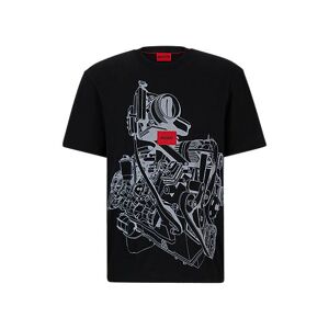 HUGO Relaxed-fit T-shirt in cotton jersey with seasonal artwork