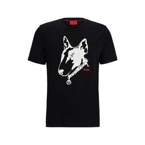 HUGO Cotton-jersey T-shirt with dog artwork