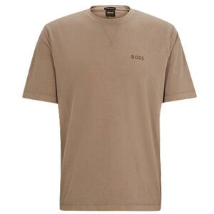 Boss Garment-dyed T-shirt in cotton with logo detail