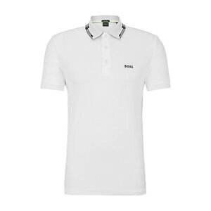 Boss Interlock-cotton slim-fit polo shirt with collar graphics