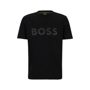 Boss Cotton-jersey T-shirt with decorative reflective hologram logo