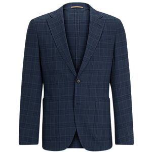 Boss Slim-fit jacket in a checked wool blend