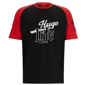 HUGO Cotton-jersey T-shirt with logo artwork