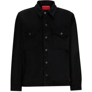 HUGO Oversized-fit overshirt in faux suede