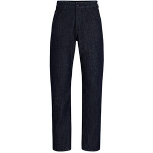 Boss Relaxed-fit jeans in wrinkle-effect rigid blue denim