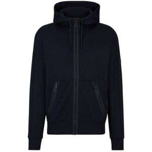 Boss Cotton-terry zip-up hoodie with logo patch