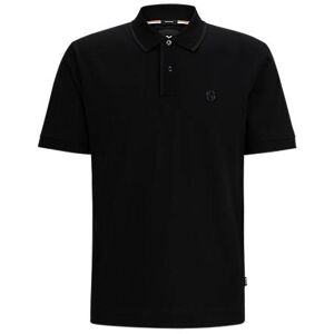 Boss Mercerised-cotton polo shirt with embroidered double monogram