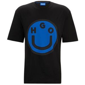 HUGO Cotton-jersey T-shirt with happy logo artwork