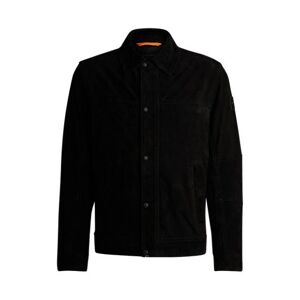 Boss Regular-fit jacket in nappalan-back suede