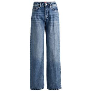 HUGO Relaxed-fit jeans in ocean-blue denim