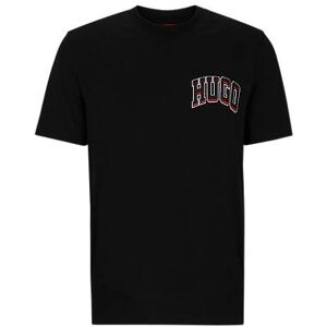 HUGO Cotton-jersey regular-fit T-shirt with sporty logo