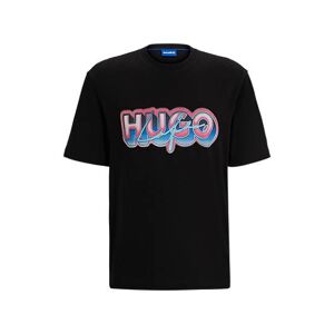 HUGO Cotton-jersey T-shirt with logo graphic