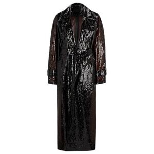 Naomi x BOSS oversized raincoat with leopard-pattern embossing