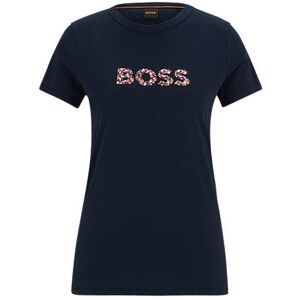 Boss Crew-neck T-shirt in cotton jersey with logo artwork