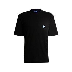HUGO Cotton-jersey T-shirt with smiley-face logo