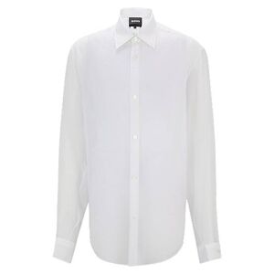 Boss Regular-fit shirt in soft organza with Kent collar