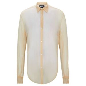 Boss Regular-fit shirt in transparent jersey with Kent collar