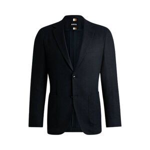 Boss Regular-fit jacket in a herringbone stretch-cotton blend