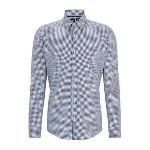 Boss Regular-fit shirt in printed performance-stretch fabric