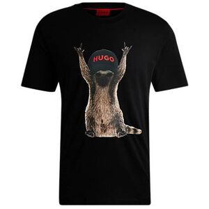 HUGO Cotton-jersey T-shirt with seasonal artwork